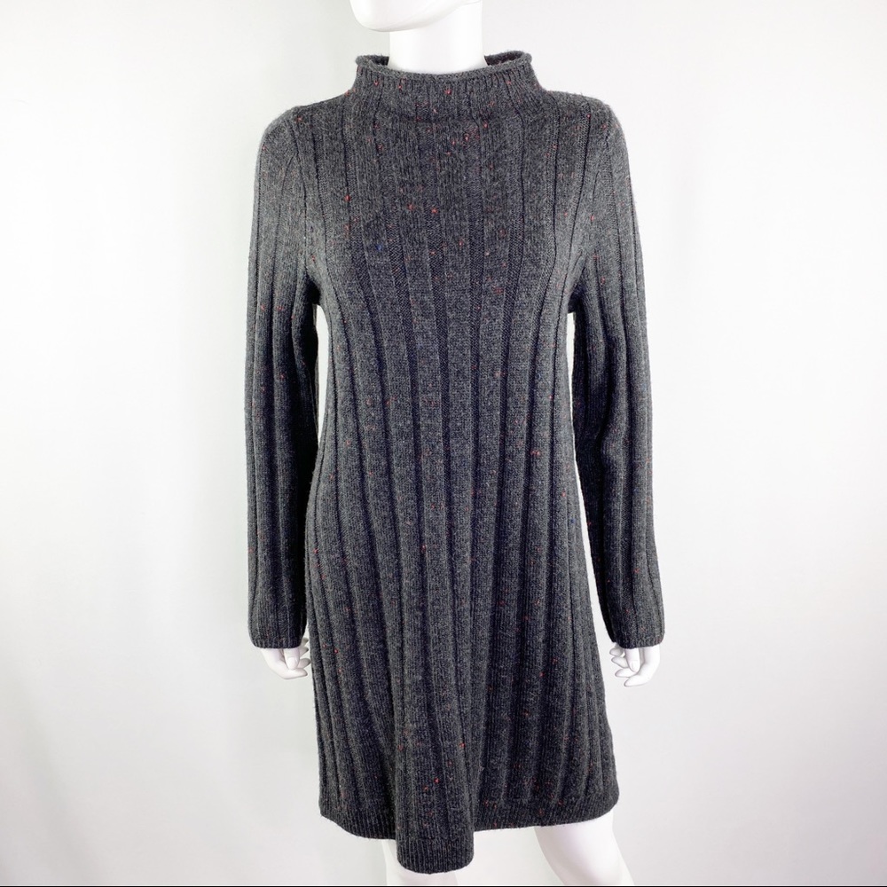 Madewell Coal Gray DONEGAL Rolled Mock Neck Dress - Picture 3 of 11